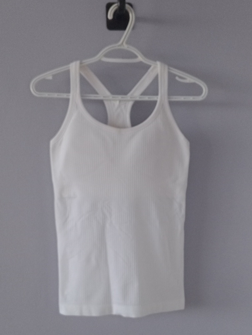 lululemon athletica White Ribbed Racerback Tank